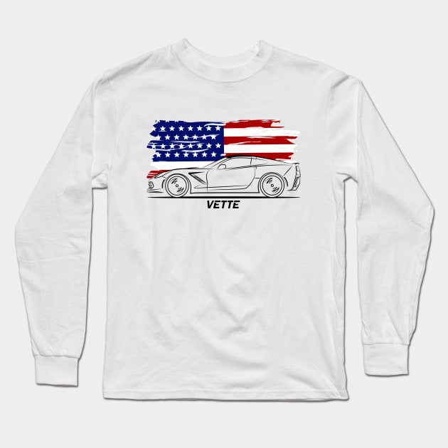 Racing Vette C7 Long Sleeve T-Shirt by GoldenTuners